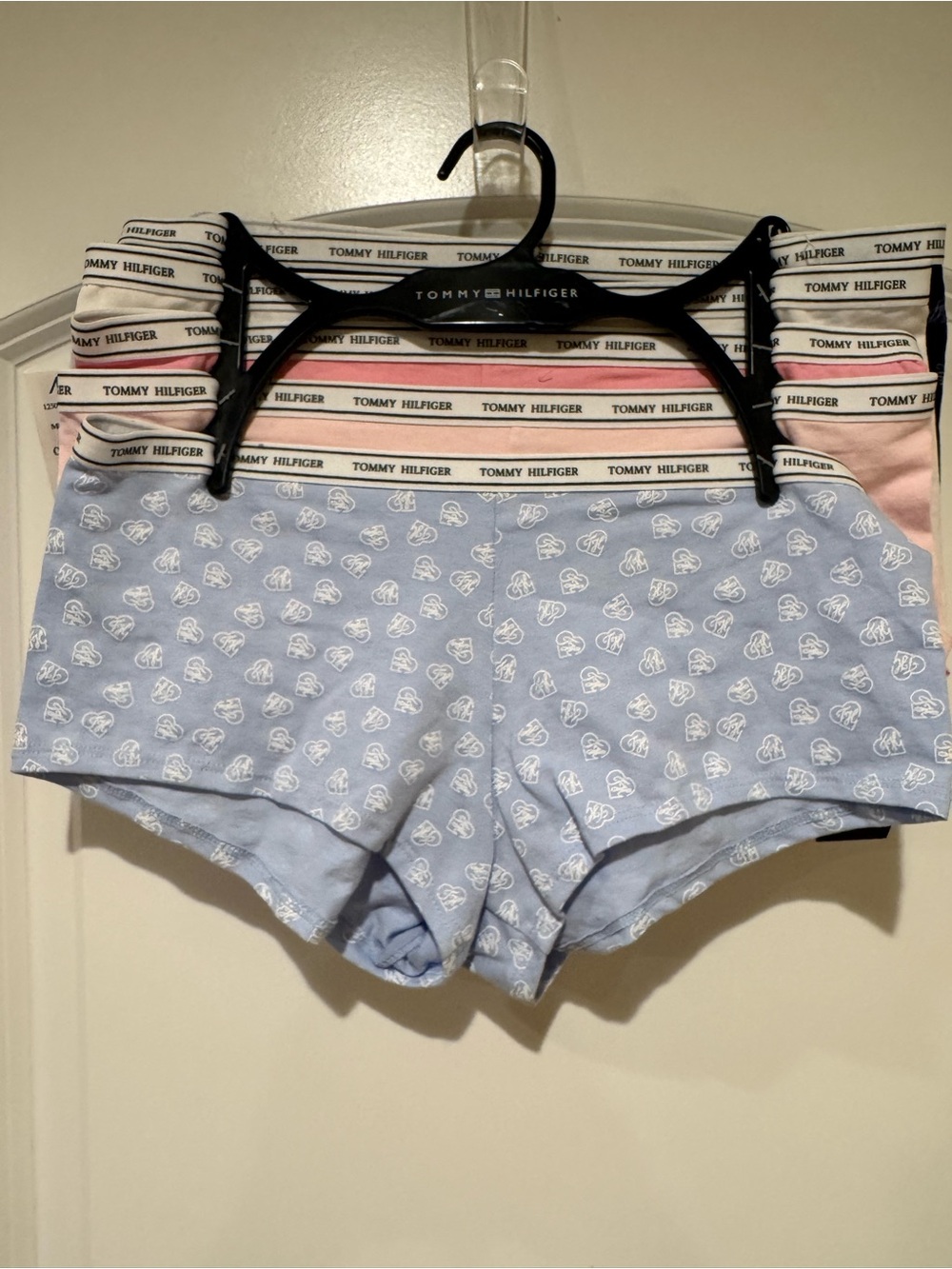 Tommy Hilfiger Light Blue, Pink & White Logo-Trim Bike Shorts 5 Pack
